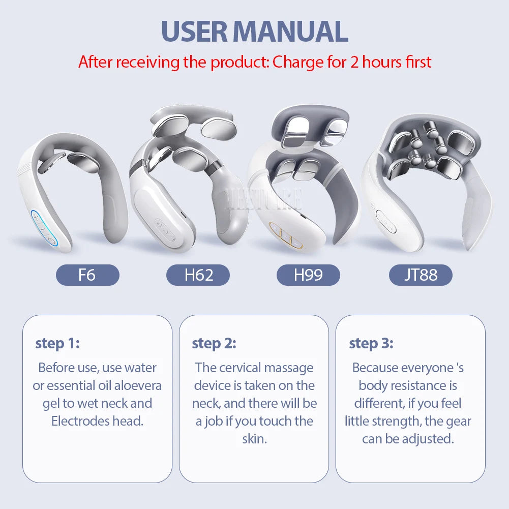 TENS Pulse Wireless Back & Neck Massager - Smart Heating Pain Relief for Shoulders & Muscles