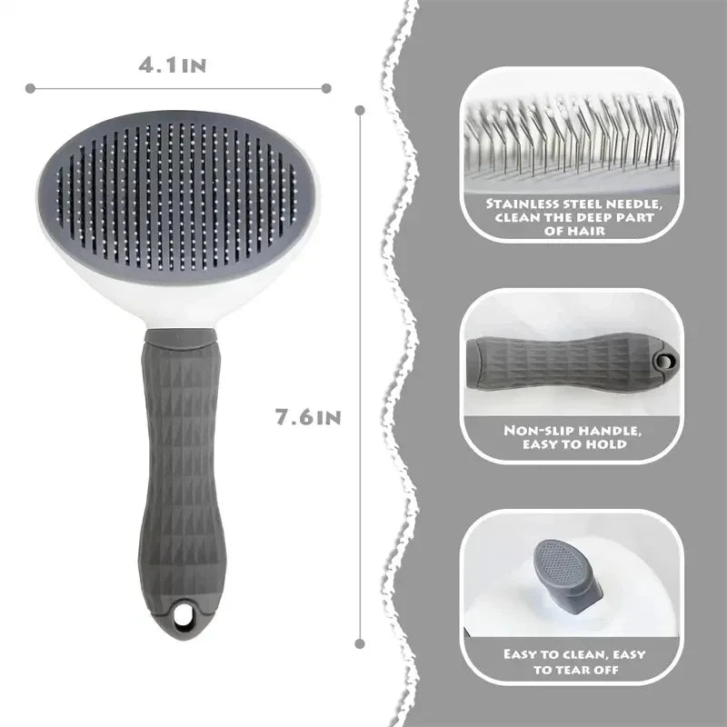 Self-Cleaning Pet Brush Hair Remover Comb for Dogs & Cats Dematting Grooming Tool Accessories