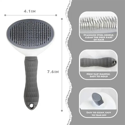 Self-Cleaning Pet Brush Hair Remover Comb for Dogs & Cats Dematting Grooming Tool Accessories