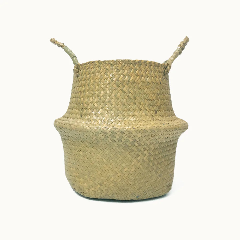 Storage Baskets - Straw Wicker Rattan Hanging Flowerpot, Seagrass Folding Laundry & Garden Plant Basket, Home Decor