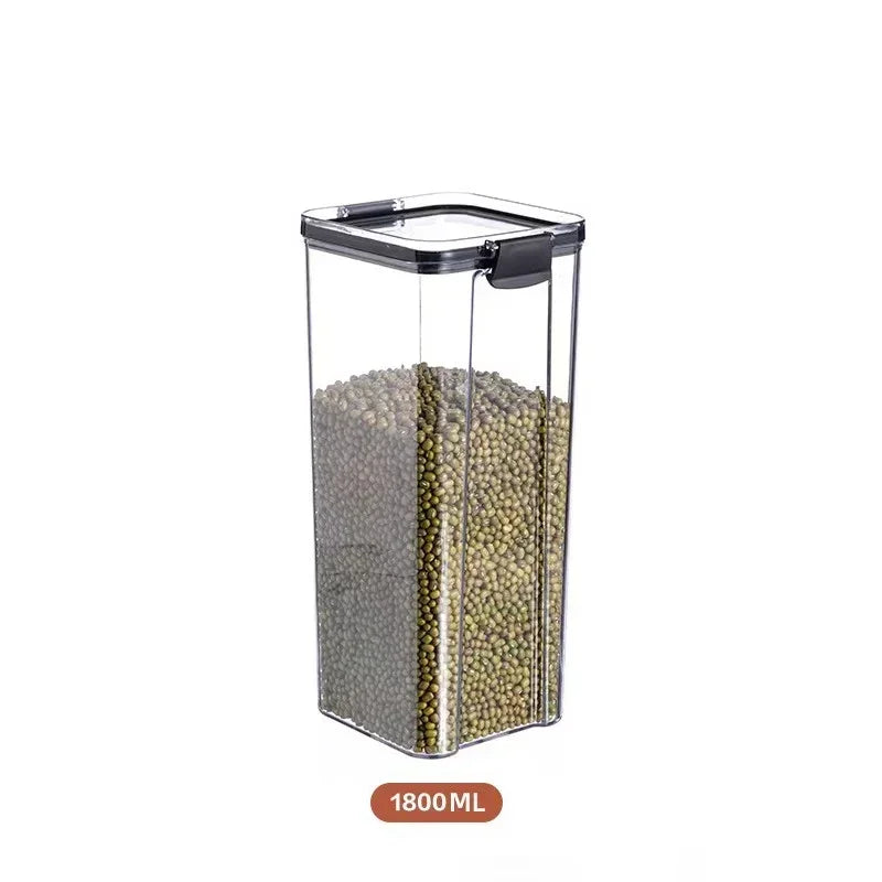 Stackable Plastic Food Storage Containers Set 460-1800ml for Grains, Tea & Snacks