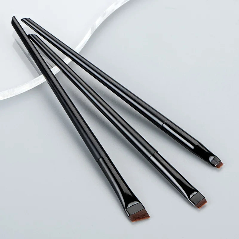 Karsyngirl 3PCS Blade Eyeliner & Eyebrow Brush Set - Portable Fine Tip Makeup Tools