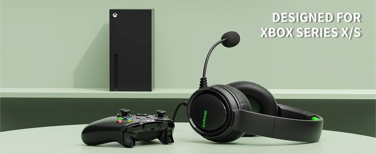 BINNUNE BG02 Gaming Headset with Mic for PS4/PS5/Xbox Series/One, PC, Switch Wired Gaming Headphones