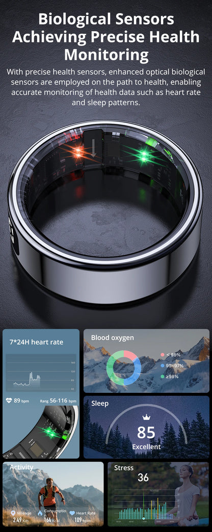 COLMI R12 Smart Ring with Display, Touchscreen, Wireless Charging & 5 ATM Waterproof
