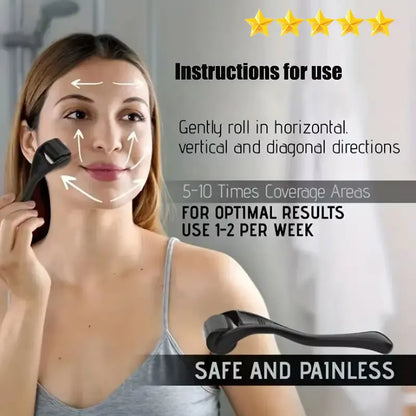 Microneedle Derma Roller - Microneedling Tool for Skin, Facial, Hair & Beard Care (For Women & Men)