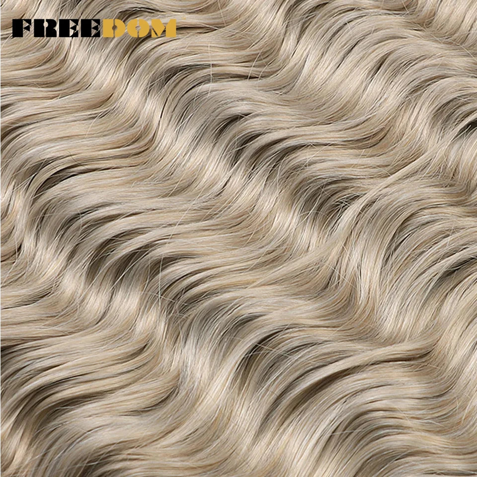 FREEDOM Synthetic Braiding Hair Extensions - 24" Deep Wavy Curly Ombre Rainbow Twist Crochet Hair