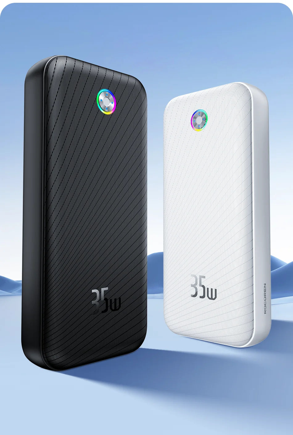 Rocoren 22.5W 20000mAh Power Bank, QC PD 3.0 35W Fast Charge Portable External Battery for iPhone 16, Xiaomi