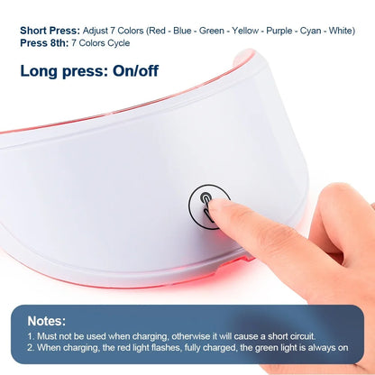 Wireless 7-Color LED Face Beauty Machine - Skin Tightening & Rejuvenation Facial & Neck Mask
