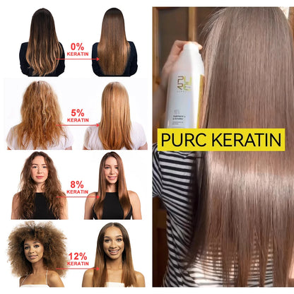 PURC 1000ml Keratin Hair Straightening & Smoothing Treatment for Curly, Frizzy Hair Professional Brazilian Keratin Care