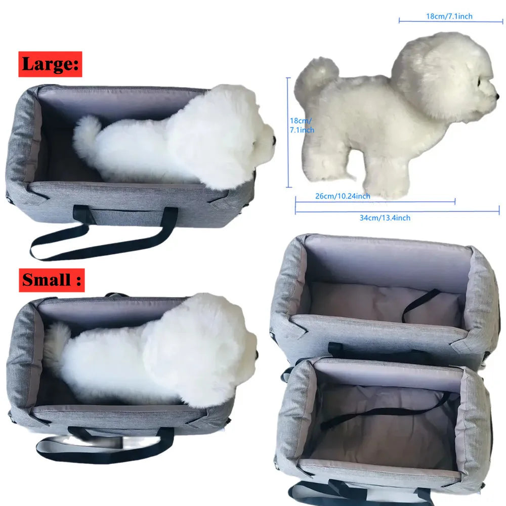 Portable Dog Car Seat Bed – Safety Travel Carrier for Small Dogs & Cats