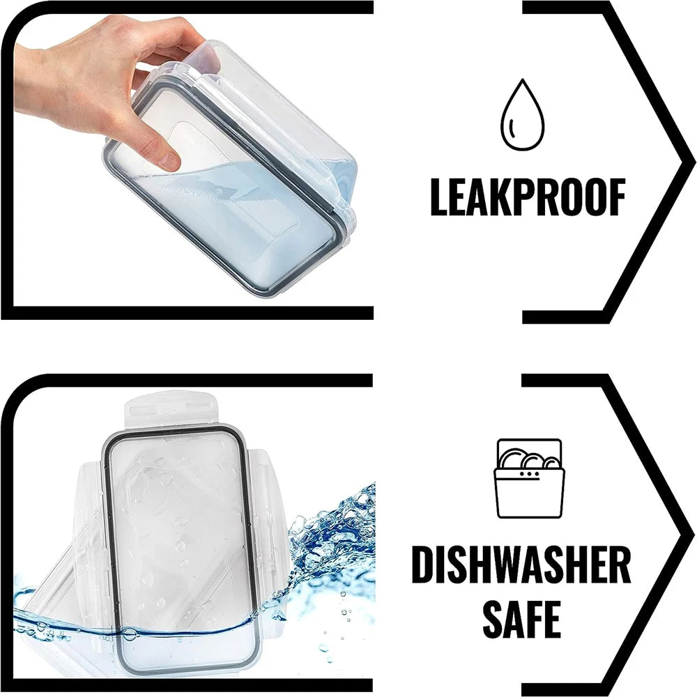 10-Piece BPA-Free Kitchen Food Containers Set, Microwave & Dishwasher Safe with Stickers and Marker
