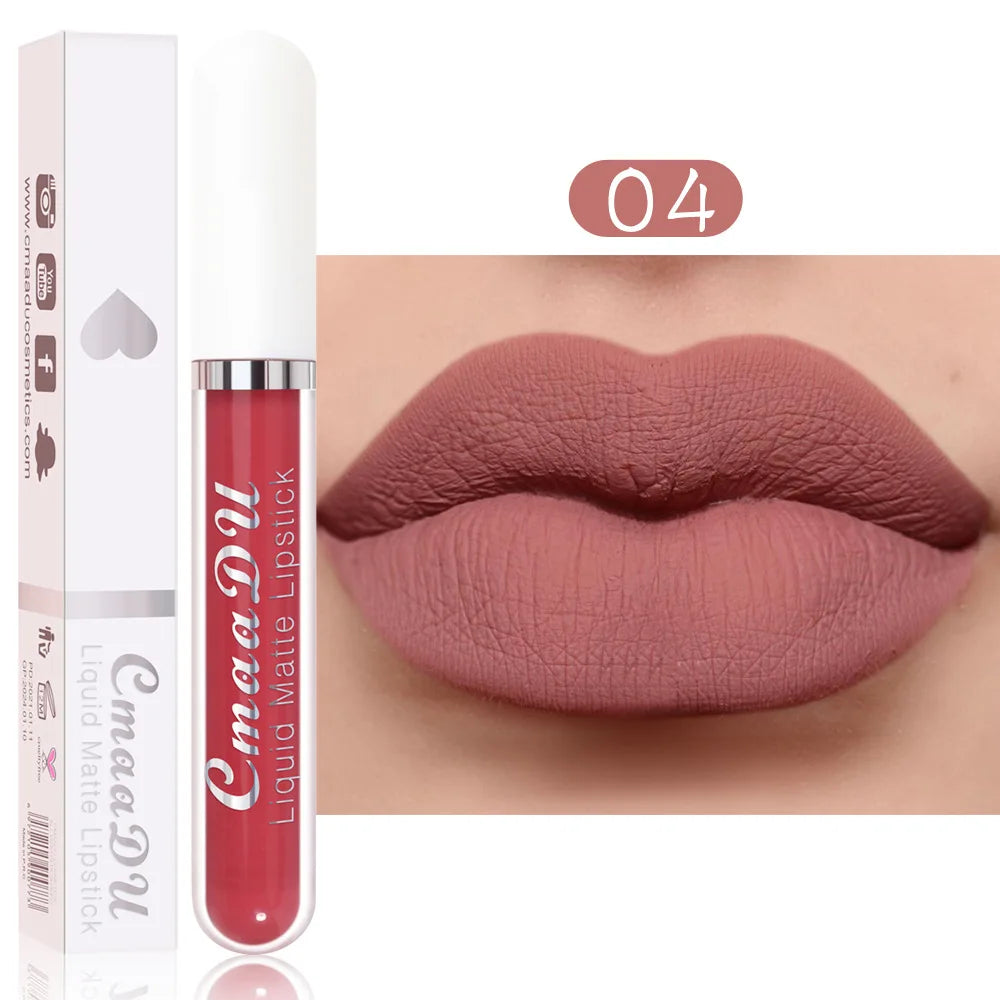 18-Color Long-Lasting Velvet Matte Liquid Lipstick Waterproof Non-Stick Cup