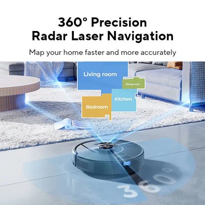 Laresar 01 Robot Vacuum Cleaner & Mop - 5000Pa Suction, LDS Lidar Navigation, Smart Mapping for Carpet & Pet Hair Cleaning
