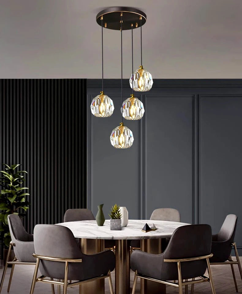 Modern Glass Pendant Lights, LED Ceiling Lamp & Hanging Chandelier for Dining Room