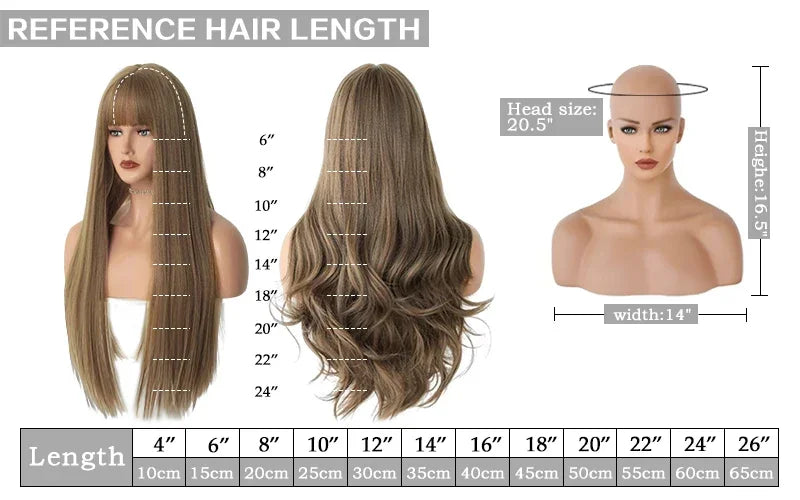 Straight Layered Blonde Wig with Neat Bangs - High Density Synthetic Hair for Women