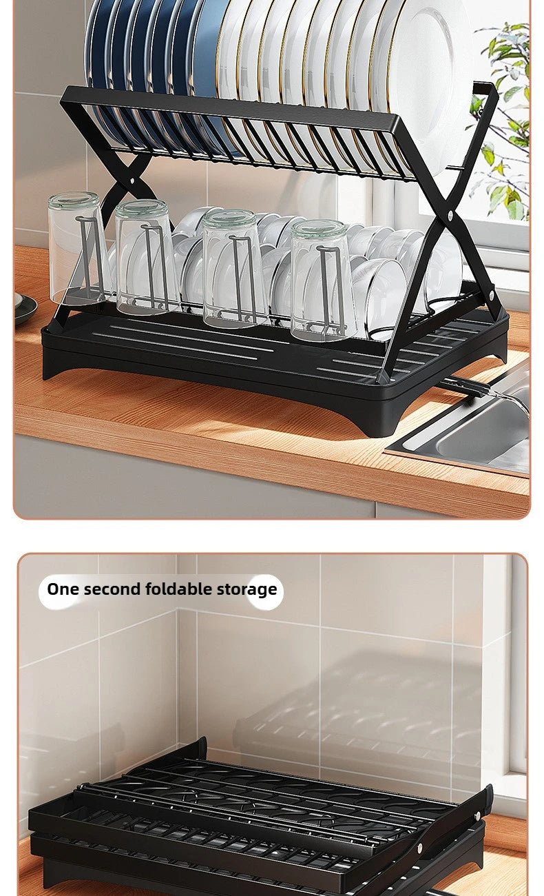 Non-Perforated Folding Cabinet with Pull-out Basket for Kitchen Sink & Snack Storage