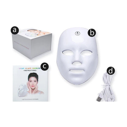 7-Color LED Photon Facial Mask - Skin Rejuvenation & Tightening for Face & Neck