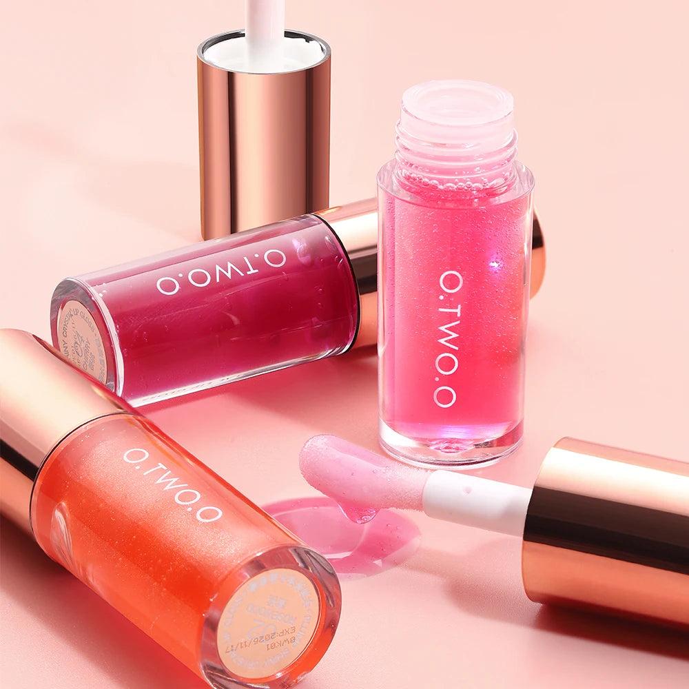 O.TWO.O Lip Oil Gloss – Moisturizing Lip Plumper, Non-Sticky Glossy Glitter Tint & Balm