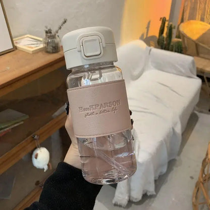 500ml Creative Water Bottle with Straw, Leak-Proof Portable Cup for School Kids