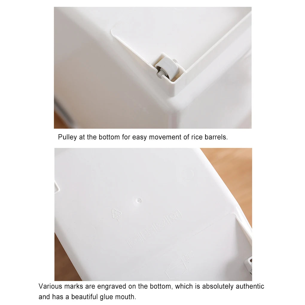 Dog Food Storage Container with Roller Base & Measuring Cup – Leakproof & Mothproof