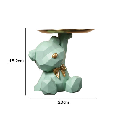 Bulldog Resin Sculpture with Tray - Cool Dog Ornament & Coin Piggy Bank for Table Decoration