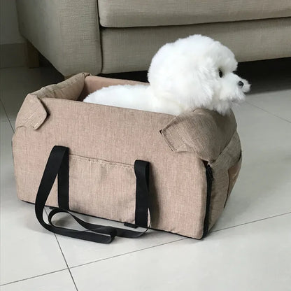 Portable Dog Car Seat Bed – Safety Travel Carrier for Small Dogs & Cats