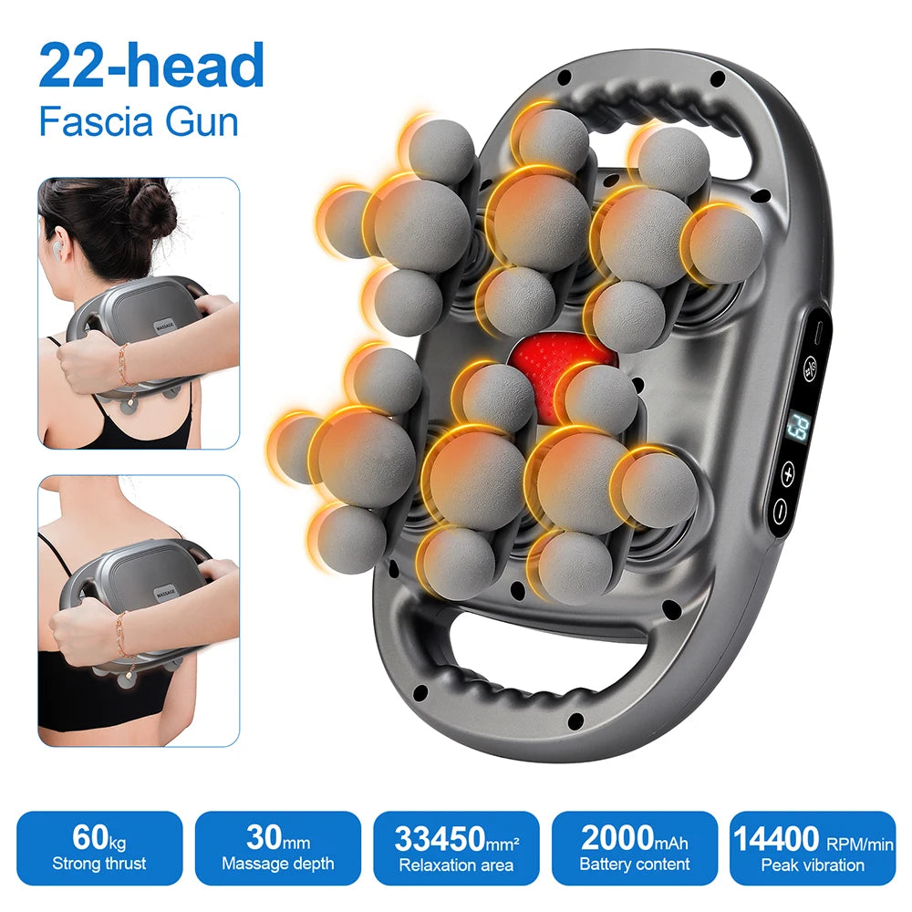 42-Head Fascia Gun High-Frequency Vibration Body Massager for Neck, Back & Waist Relief