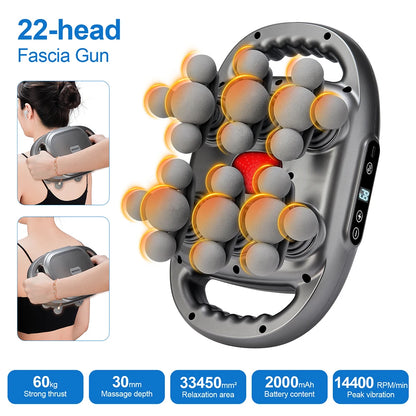 42-Head Fascia Gun High-Frequency Vibration Body Massager for Neck, Back & Waist Relief