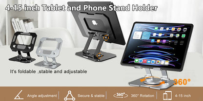 Tablet Stand Holder for Bed - Adjustable Rotatable Long Arm Mount for 4-12.9" iPad Pro, Samsung Tab, Xiaomi Pad