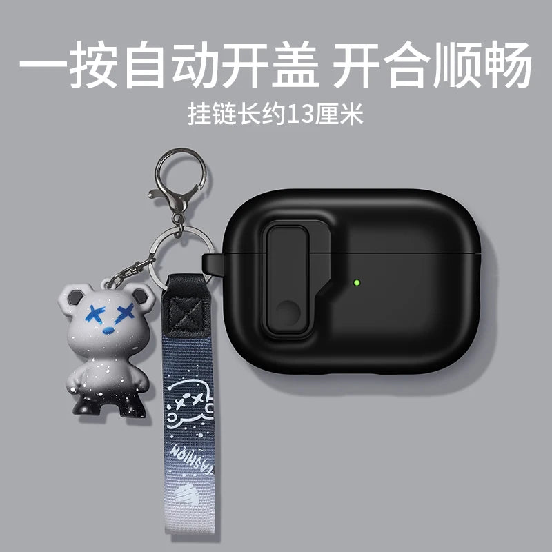 Protective Case for AirPods 4 - Luxury Shockproof Cover with Hook for AirPods Pro 2 & 3