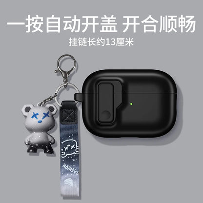 Protective Case for AirPods 4 - Luxury Shockproof Cover with Hook for AirPods Pro 2 & 3