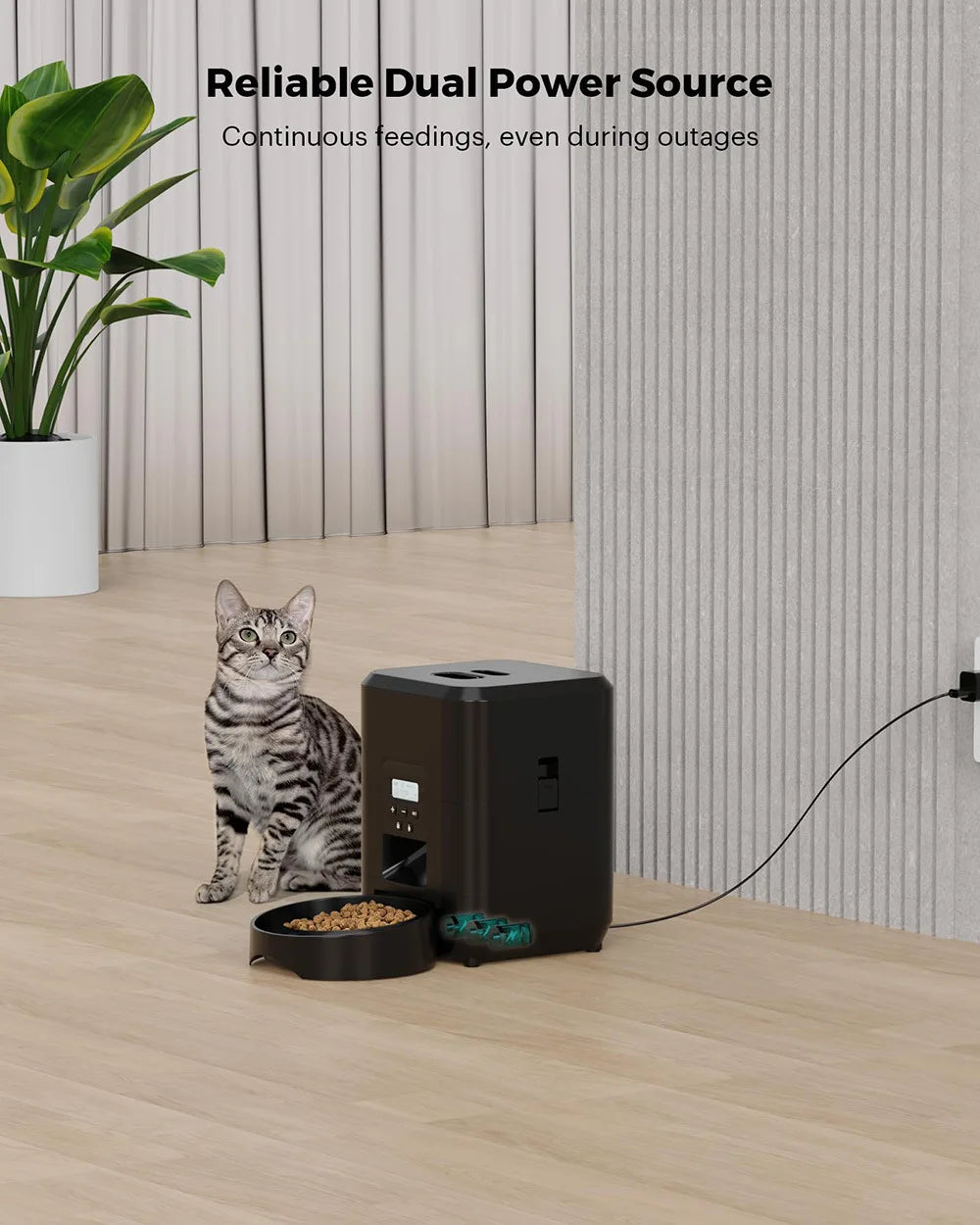 2L Smart Automatic Pet Feeder with Timer & WiFi App for Dogs & Cats