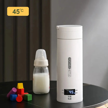 Portable Electric Kettle - Mini Travel Tea & Coffee Boil Water, Keep Warm, Anti-Scald Thermo Bottle