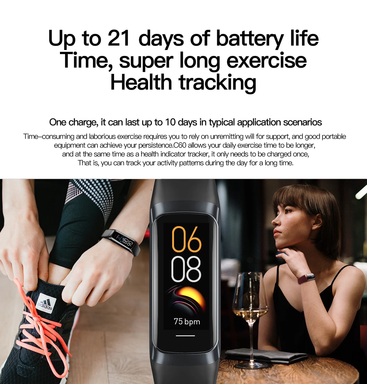 AMOLED Smartwatch with Body Temperature Monitor, Fitness Tracker, 3ATM Waterproof, for Men & Women, Compatible with IOS/Xiaomi