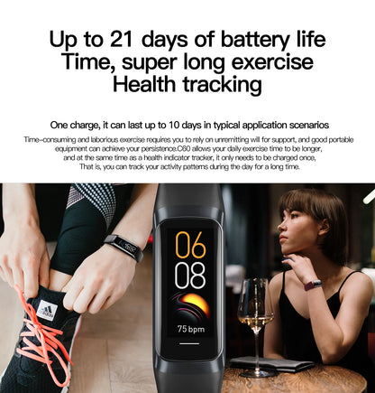 AMOLED Smartwatch with Body Temperature Monitor, Fitness Tracker, 3ATM Waterproof, for Men & Women, Compatible with IOS/Xiaomi