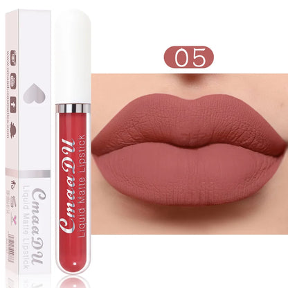 18-Color Long-Lasting Velvet Matte Liquid Lipstick Waterproof Non-Stick Cup