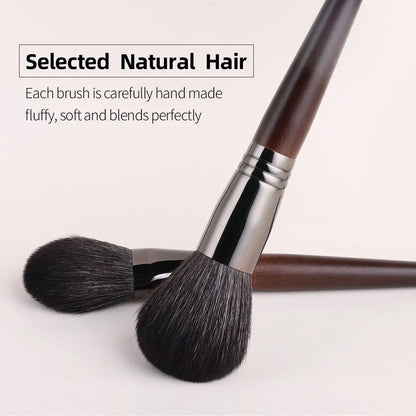 OVW Natural Goat Hair Makeup Brushes Set - Professional Blending & Smudging Kit