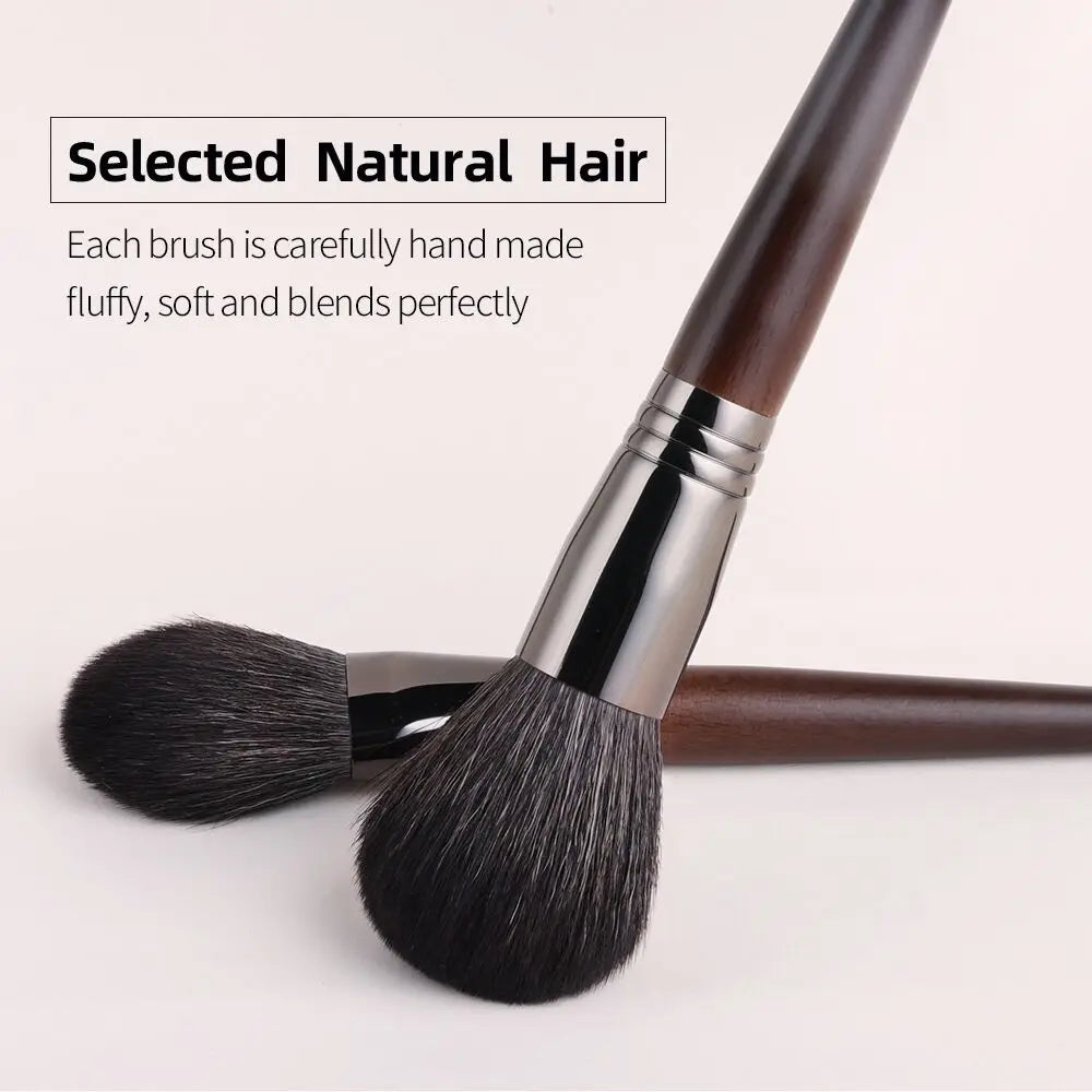 OVW Natural Goat Hair Makeup Brush Set - Professional Blending, Smudging & Shader Kit