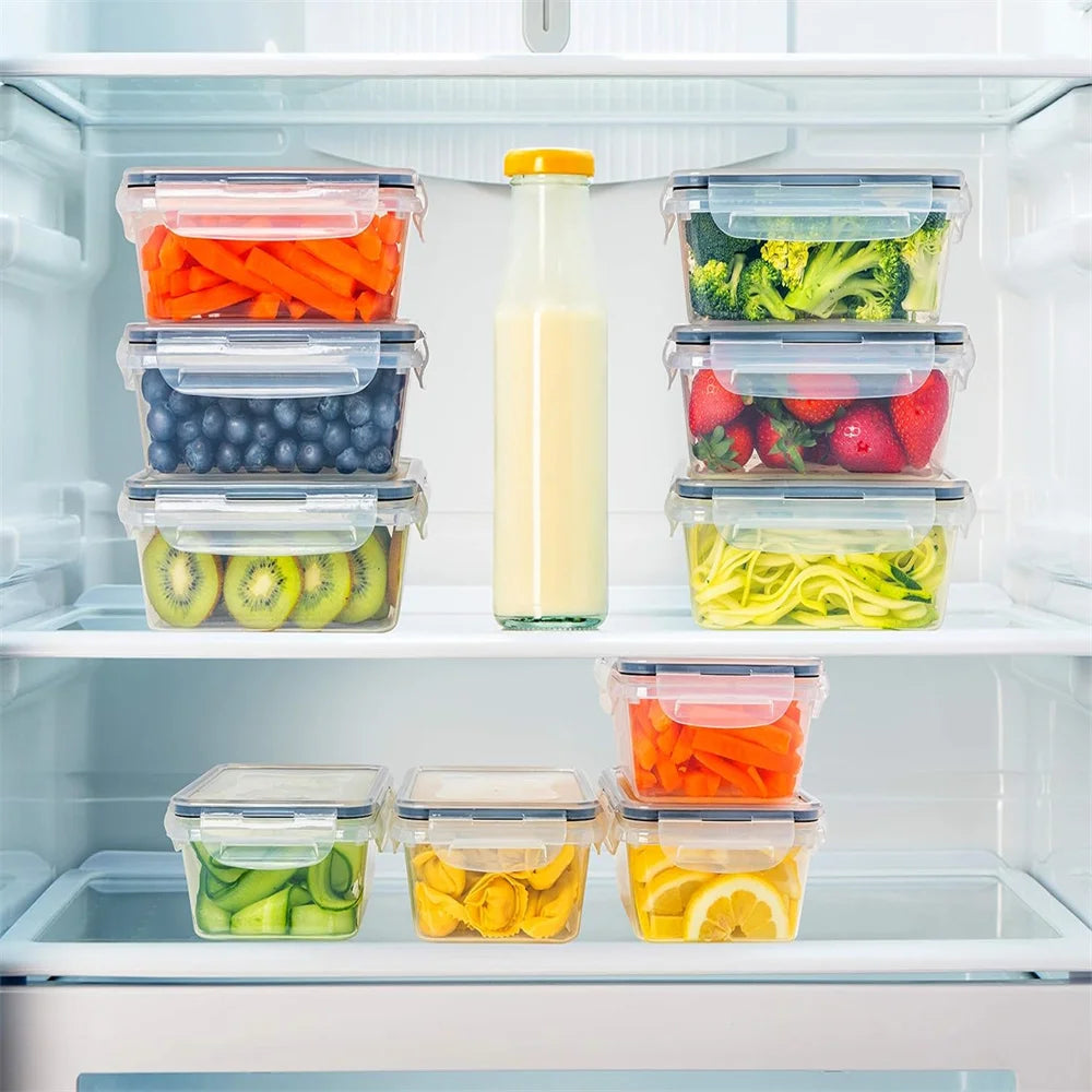 10-Piece BPA-Free Kitchen Food Containers Set, Microwave & Dishwasher Safe with Stickers and Marker
