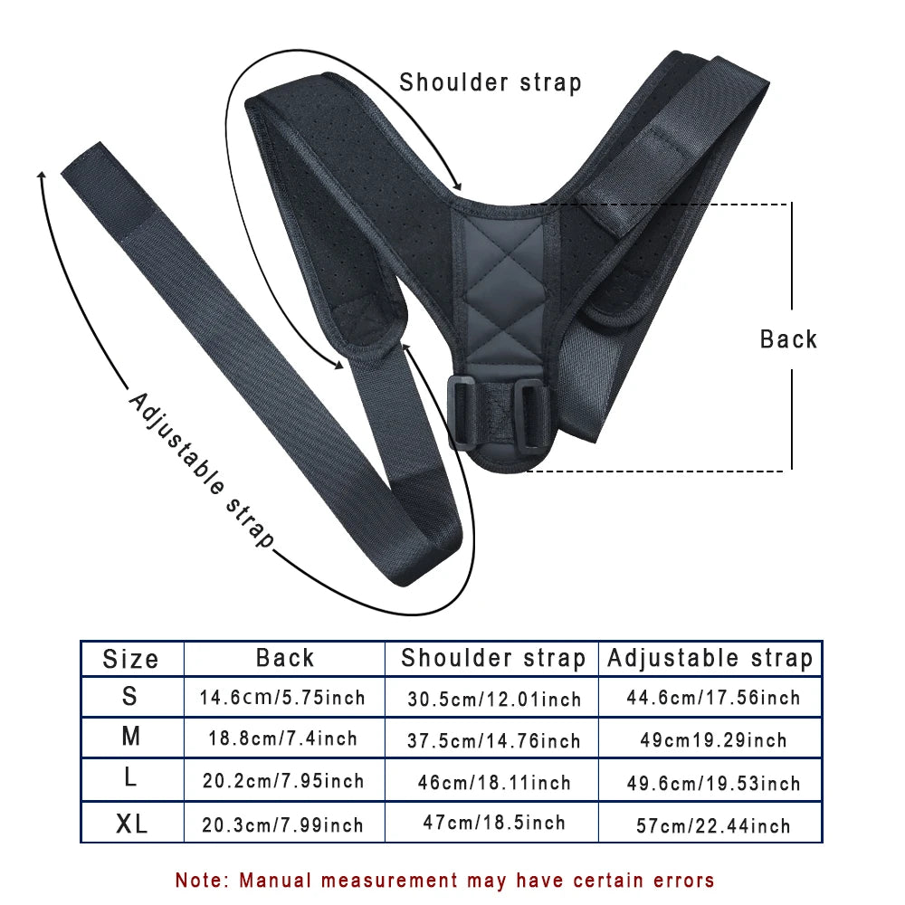 Back Posture Correction Belt - Hunchback & Shoulder Straightener for Men and Women