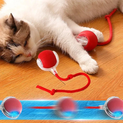 Smart Cat Toy Automatic Rolling Ball with Fake Tail Rechargeable Electric Interactive Training Toy for Dogs & Cats