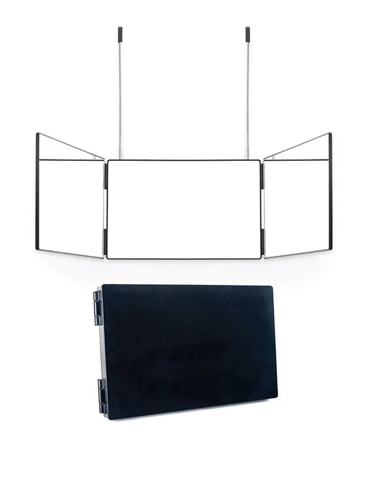 Trifold LED Mirror with Light - Adjustable Height 3-Way Self Haircut & Makeup Mirror