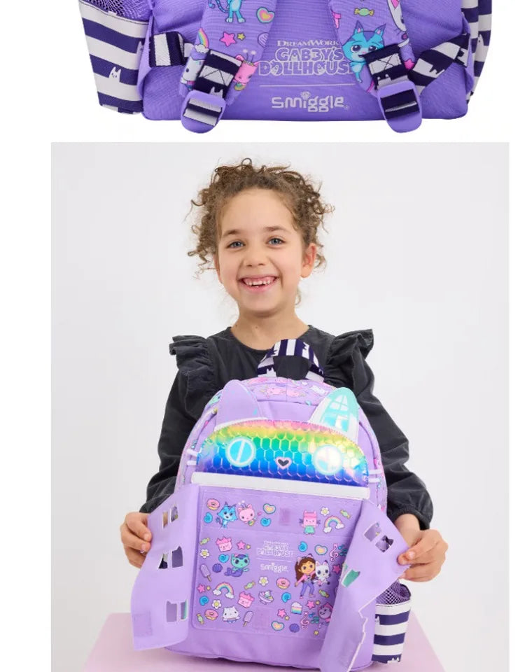 New Australia Genuine Smiggle School Bag Set for Girls with Pencil Box, Water Cup & Meal Bag