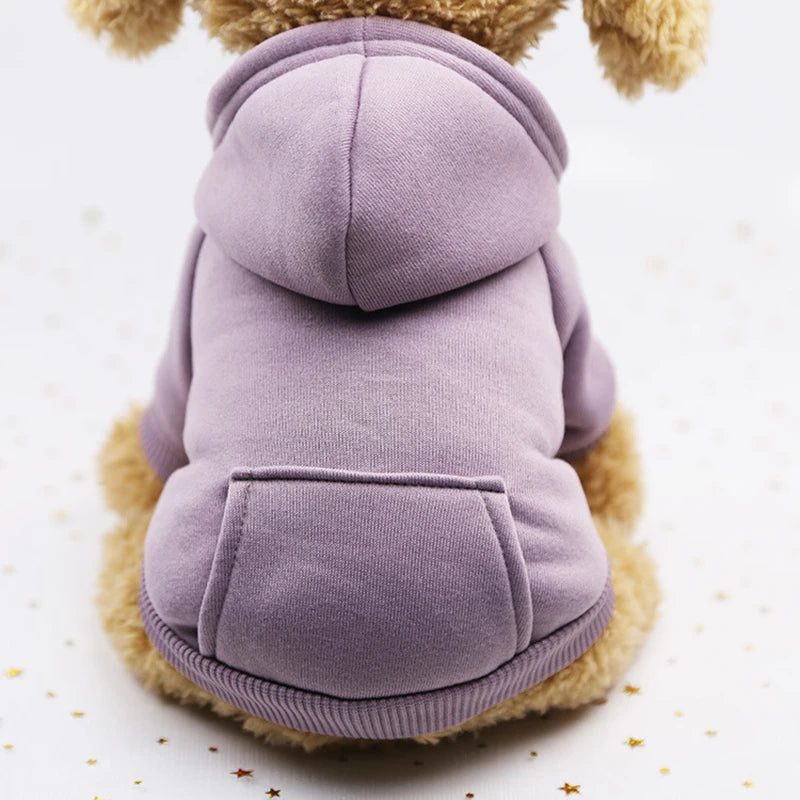 Fashion Dog Hoodie – Warm Autumn & Winter Small Pet Clothes, Thickened Two-Legged Sweater