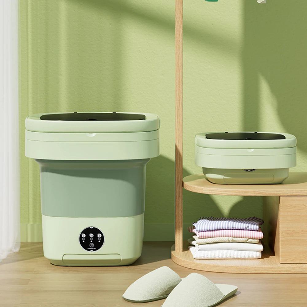 6L 11L Folding Portable Washing Machine Big Capacity with Spin Dryer Bucket for Clothes Travel Home Underwear Socks Mini Washer