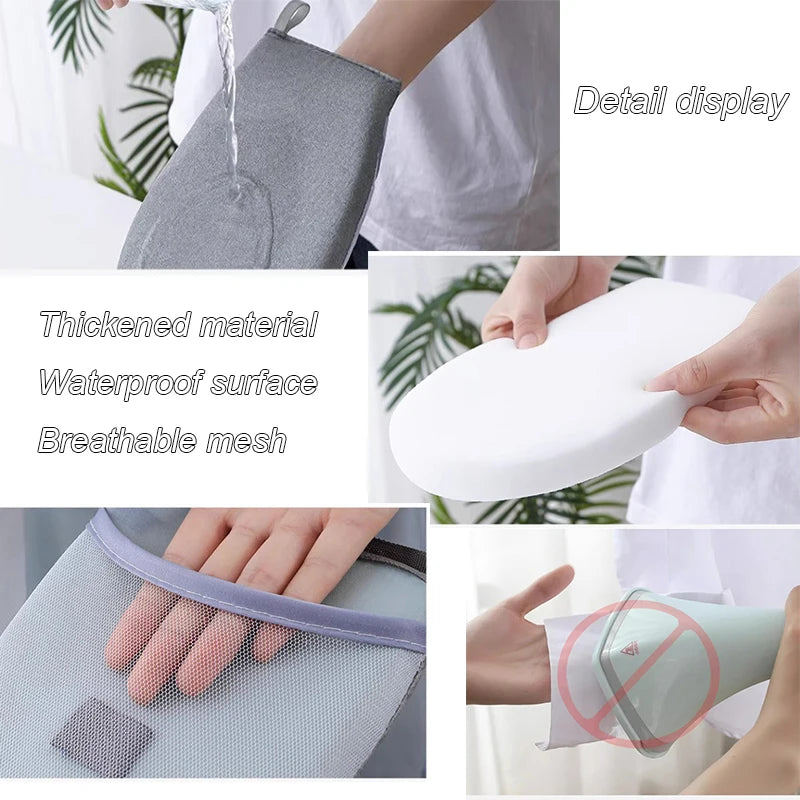 Washable Mini Ironing Board with Anti-Scald Gloves & Heat-Resistant Pad Cover