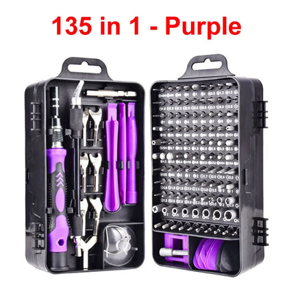 Labor-Saving Ratchet Screwdriver Set, Household Magnetic Toolbox with Torx Bits