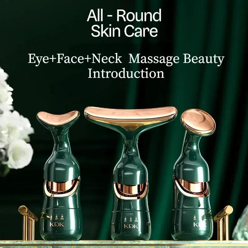 3-in-1 Facial Lifting Device - Neck, Eye & Face Massager for Skin Tightening & Anti-Aging