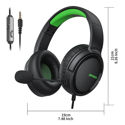 BINNUNE BG02 Gaming Headset with Mic for PS4/PS5/Xbox Series/One, PC, Switch Wired Gaming Headphones