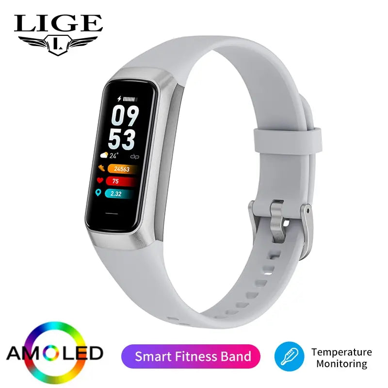 LIGE AMOLED Smart Watch 2023, Men & Women Fitness Tracker, Heart Rate, Blood Oxygen Monitor, Waterproof Smart Bracelet